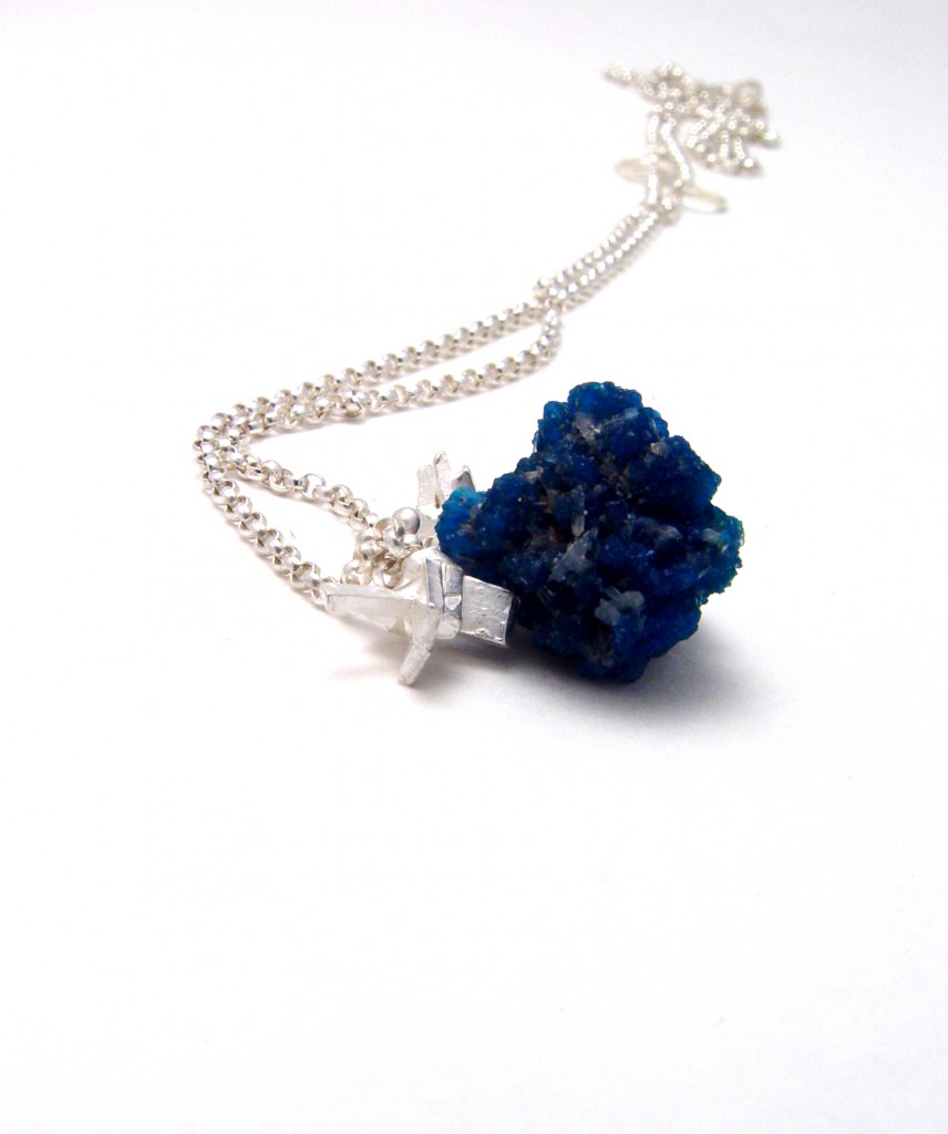 Cavansite necklace burst