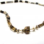 Black tourmaline crystal and silver necklace